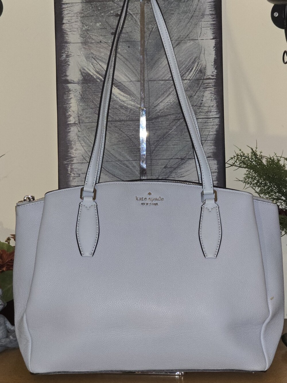 kate spade light blue leather shoulder bag